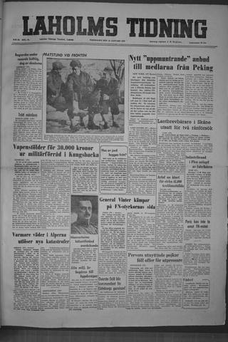 Förstasidan, Torsdag 25 januari 1951