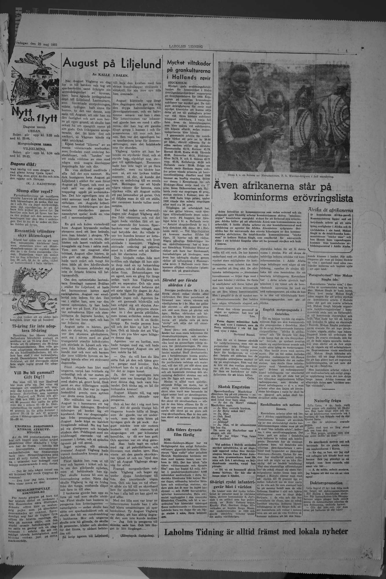 Laholms Tidning Fredag 25 maj 1951, sida 5