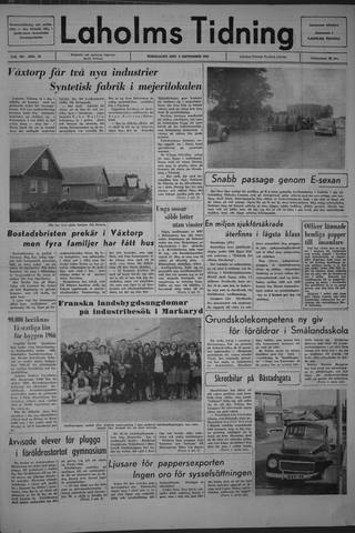 Förstasidan, Torsdag 2 september 1965
