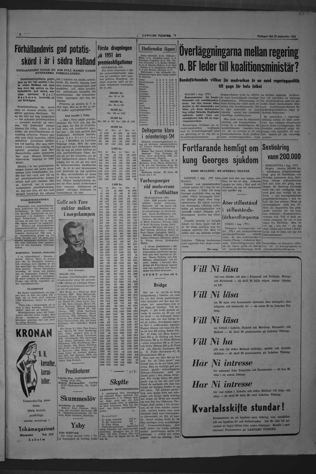 Laholms Tidning Tisdag 25 september 1951, sida 3