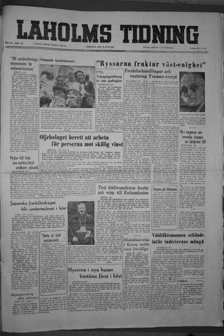 Förstasidan, Tisdag 26 juni 1951