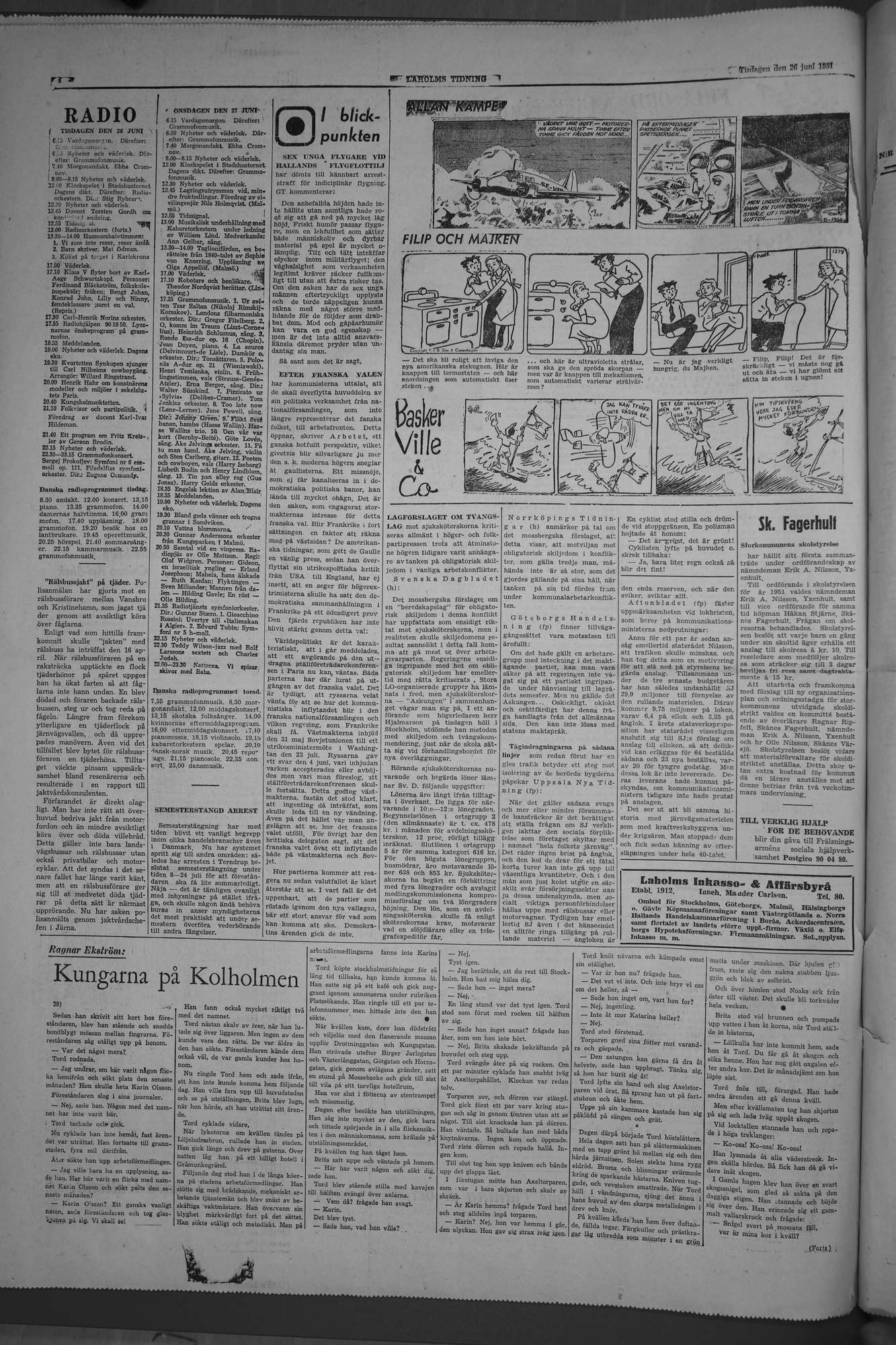 Laholms Tidning Tisdag 26 juni 1951, sida 6