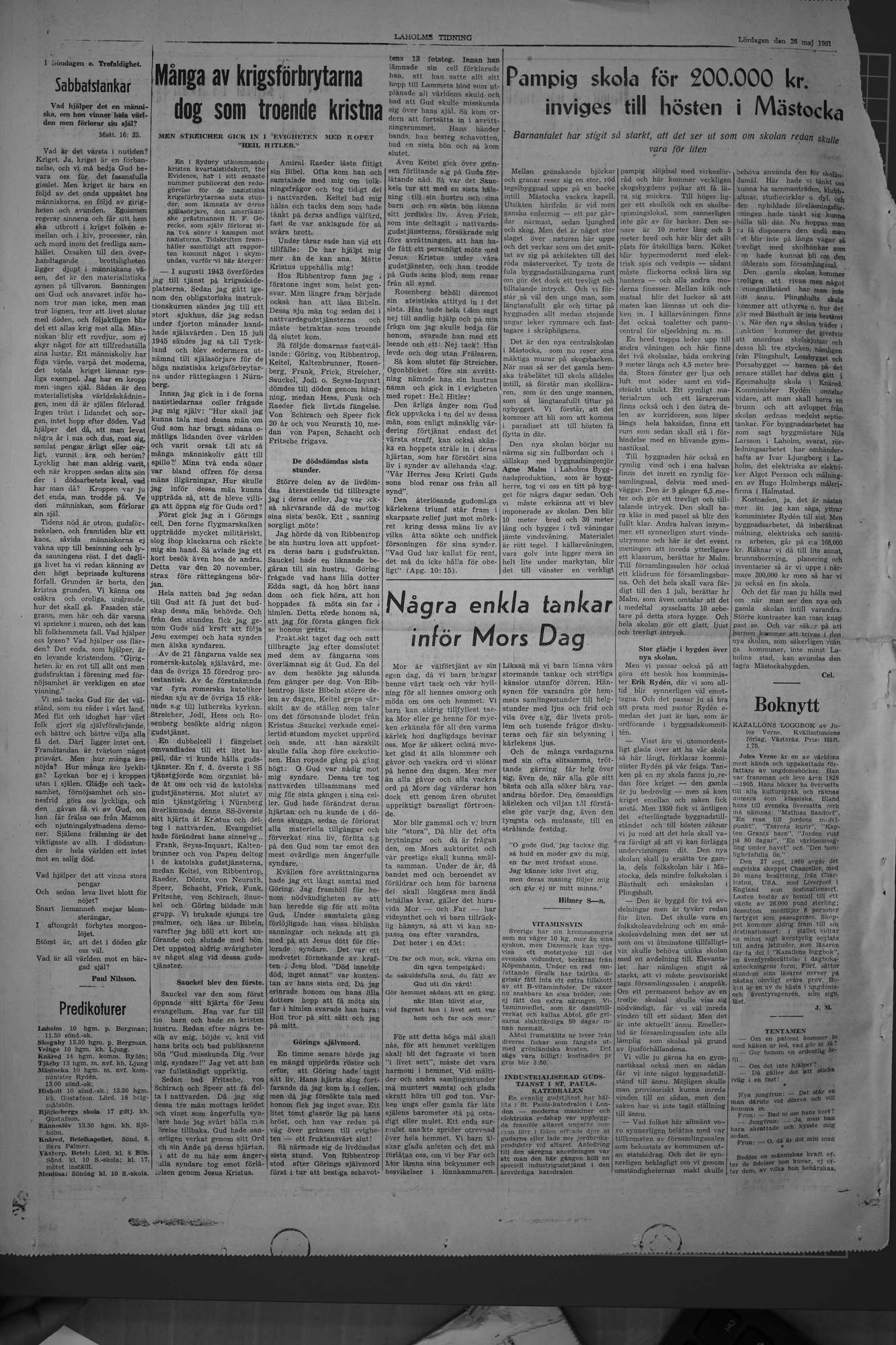 Laholms Tidning Lördag 26 maj 1951, sida 6