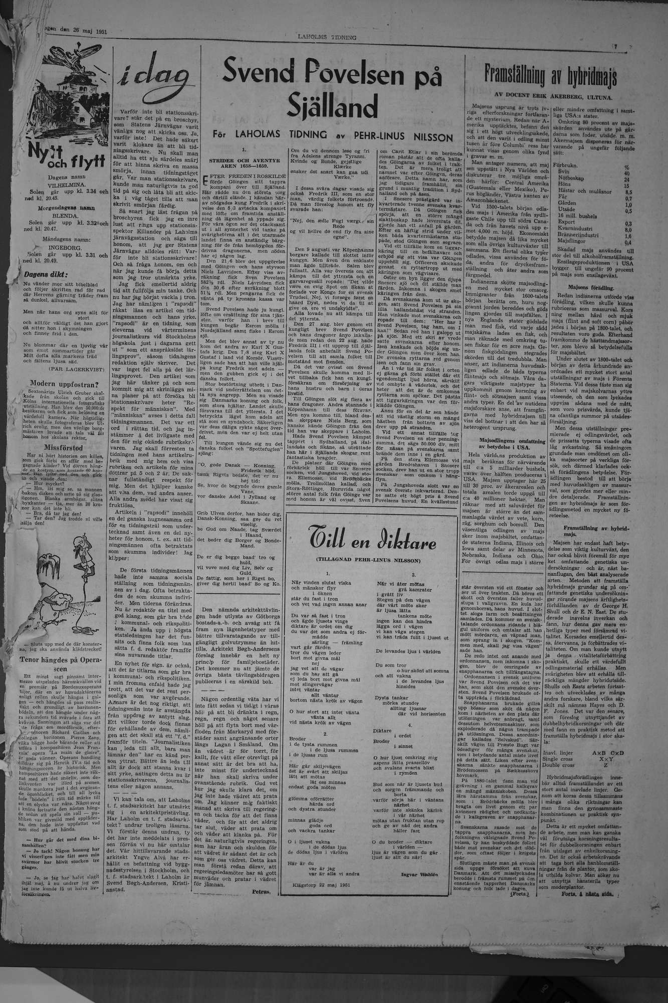 Laholms Tidning Lördag 26 maj 1951, sida 7
