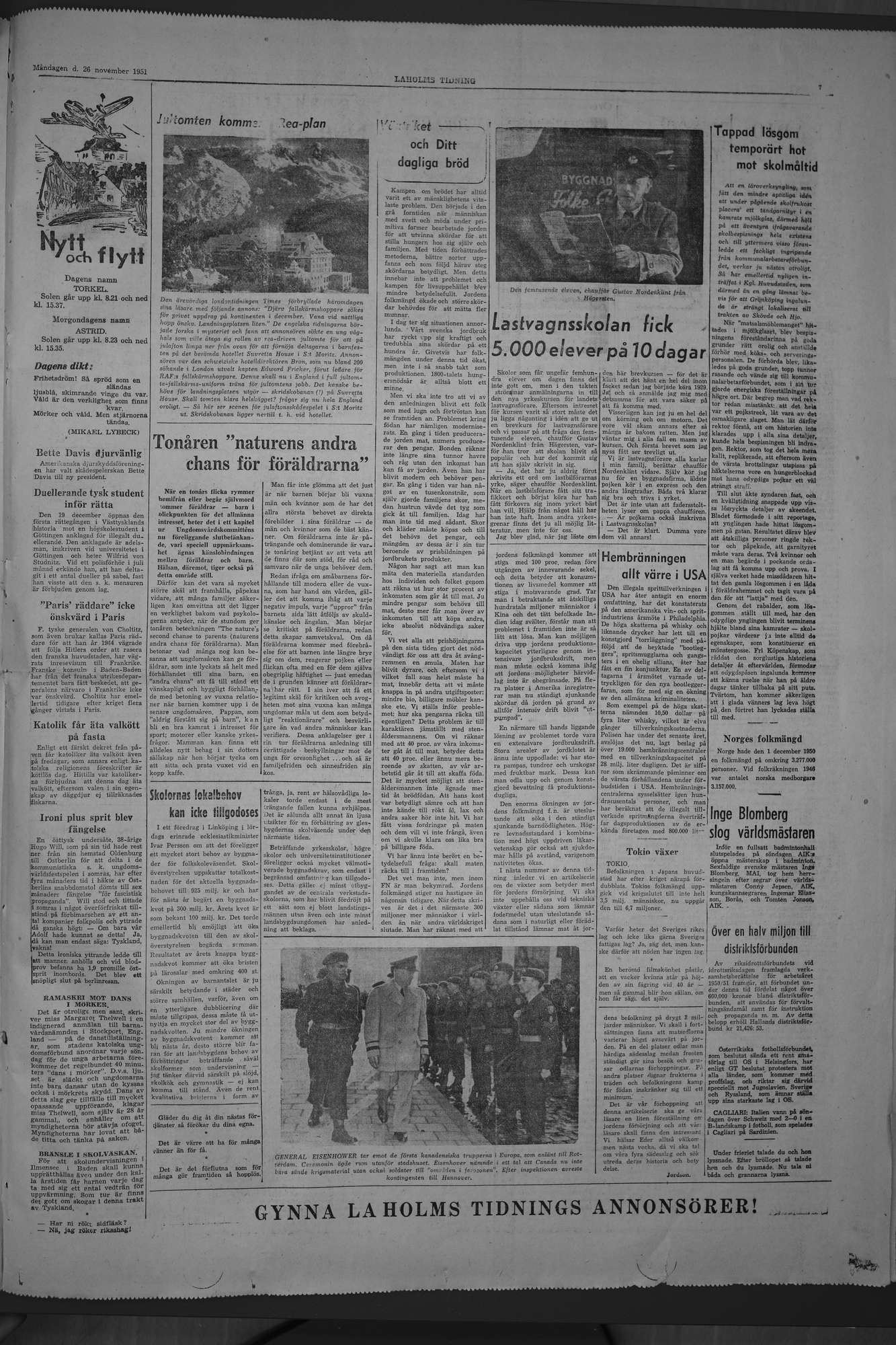 Laholms Tidning Måndag 26 november 1951, sida 5