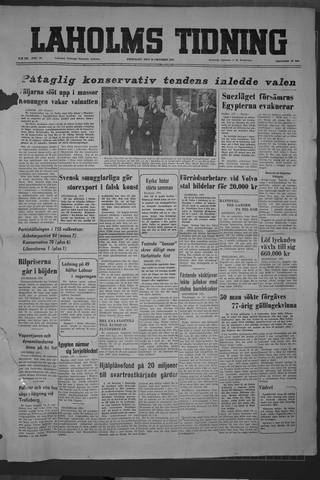 Förstasidan, Fredag 26 oktober 1951