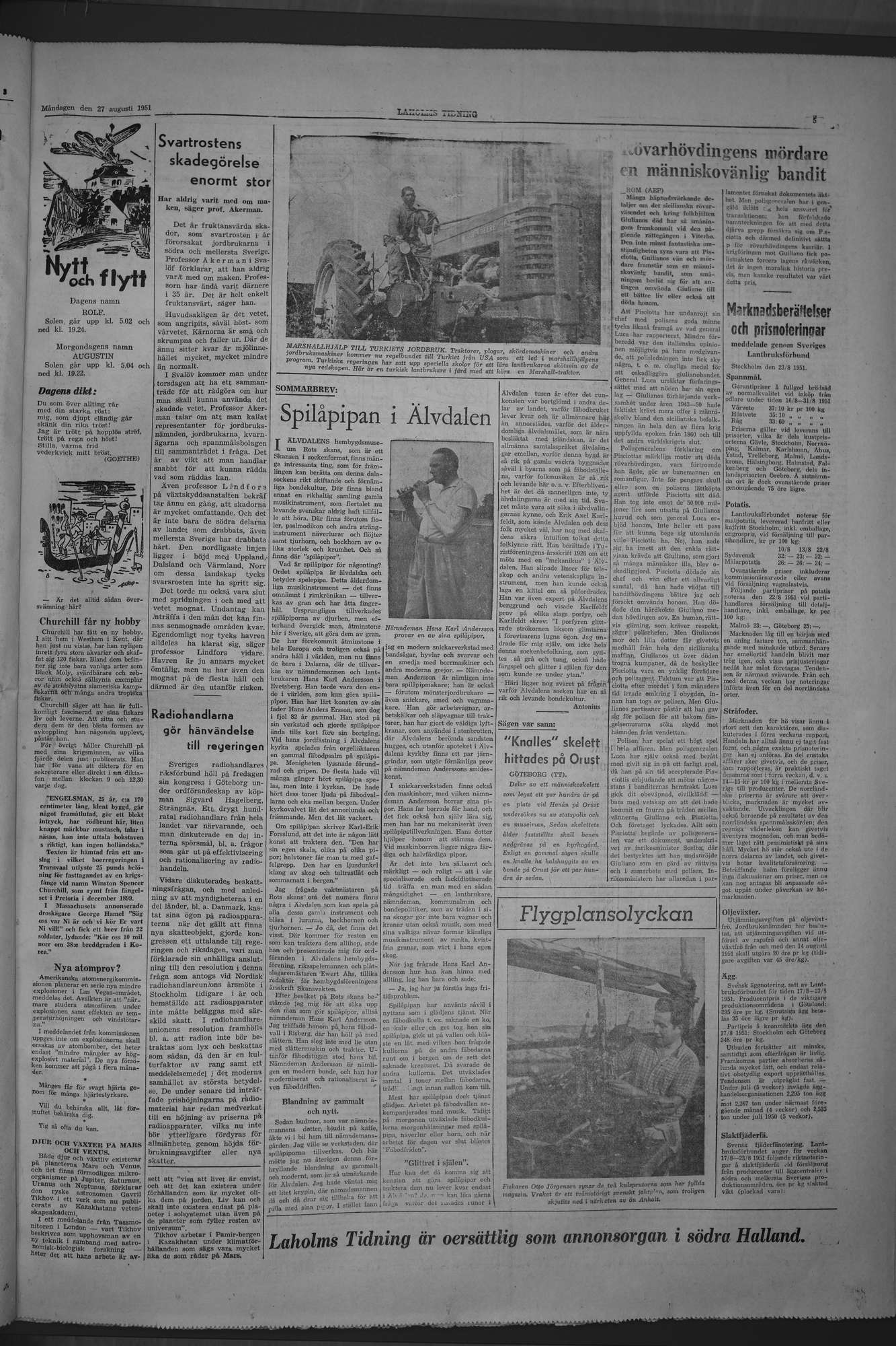 Laholms Tidning Måndag 27 augusti 1951, sida 5