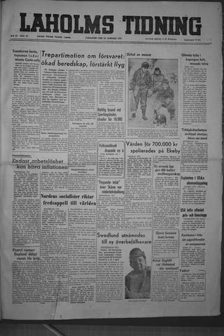 Förstasidan, Lördag 27 januari 1951