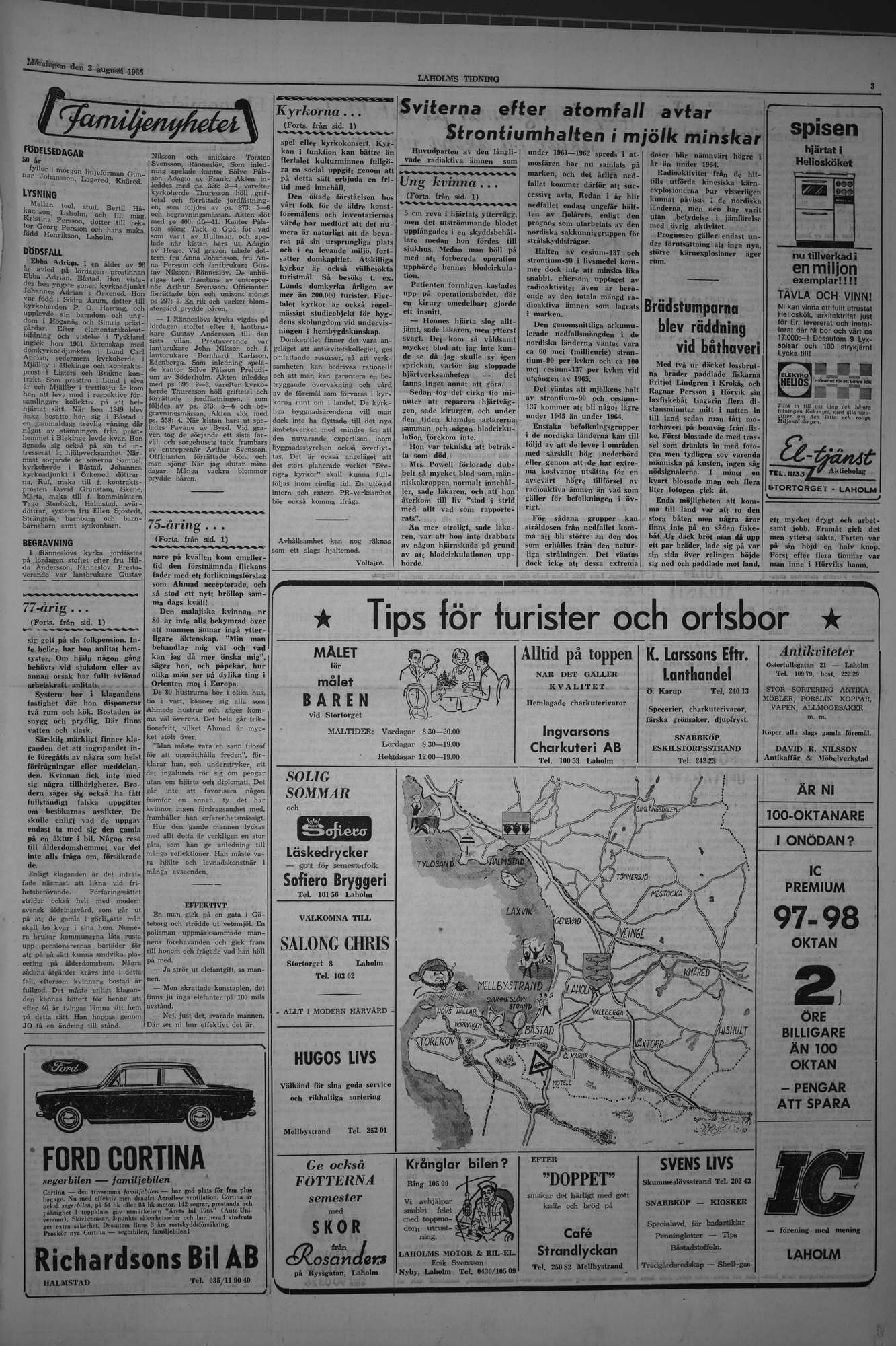 Laholms Tidning Måndag 2 augusti 1965, sida 3