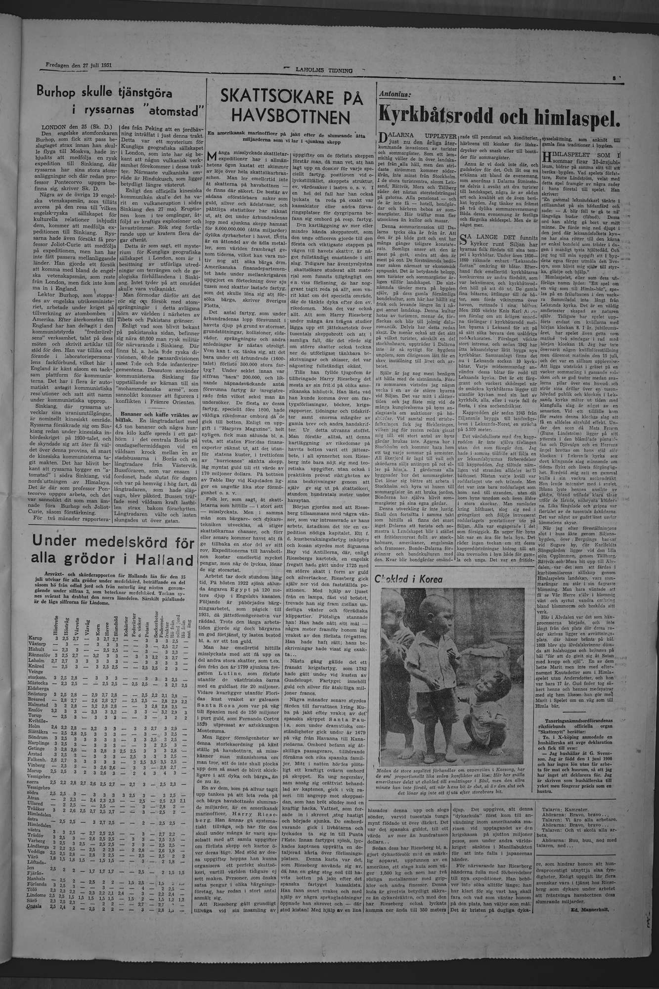 Laholms Tidning Fredag 27 juli 1951, sida 5