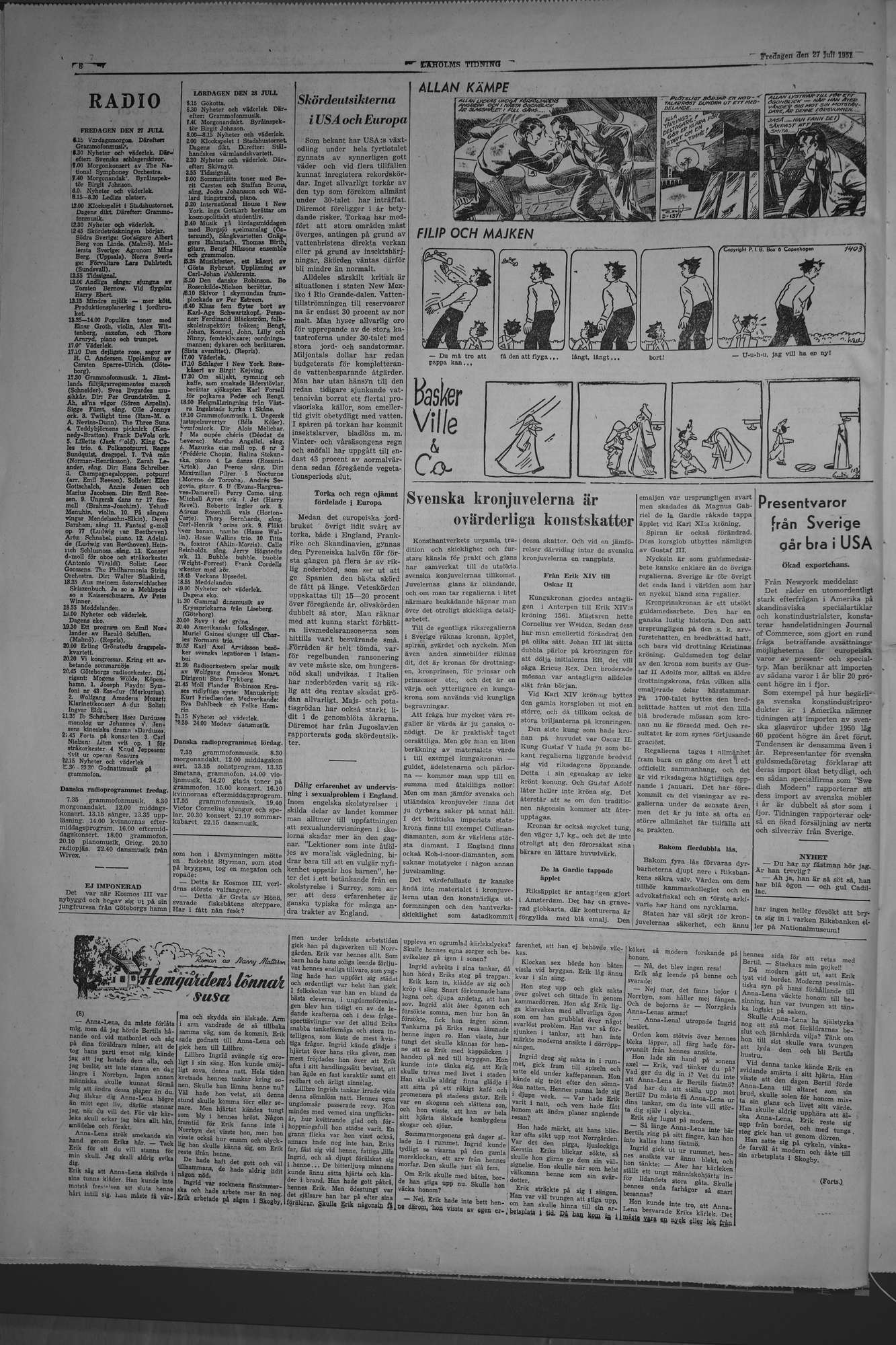 Laholms Tidning Fredag 27 juli 1951, sida 8