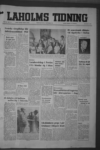 Förstasidan, Torsdag 27 september 1951