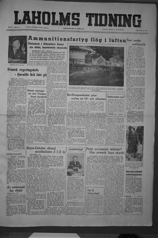 Förstasidan, Lördag 28 april 1951