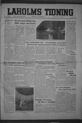 Förstasidan, Fredag 28 december 1951