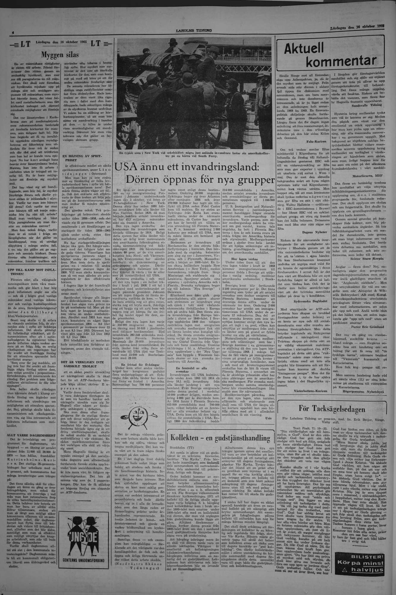 Laholms Tidning Lördag 16 oktober 1965, sida 4