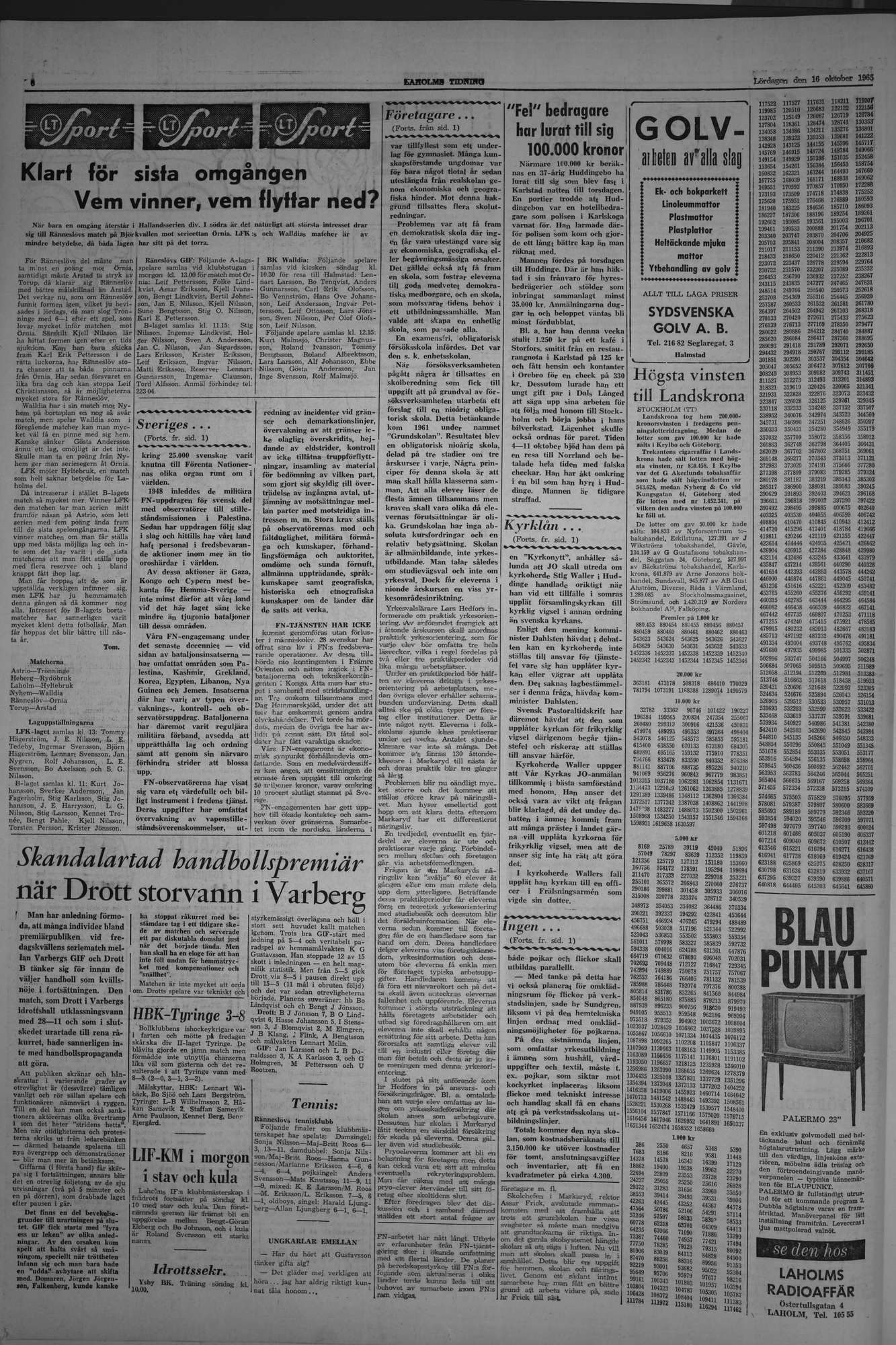 Laholms Tidning Lördag 16 oktober 1965, sida 6