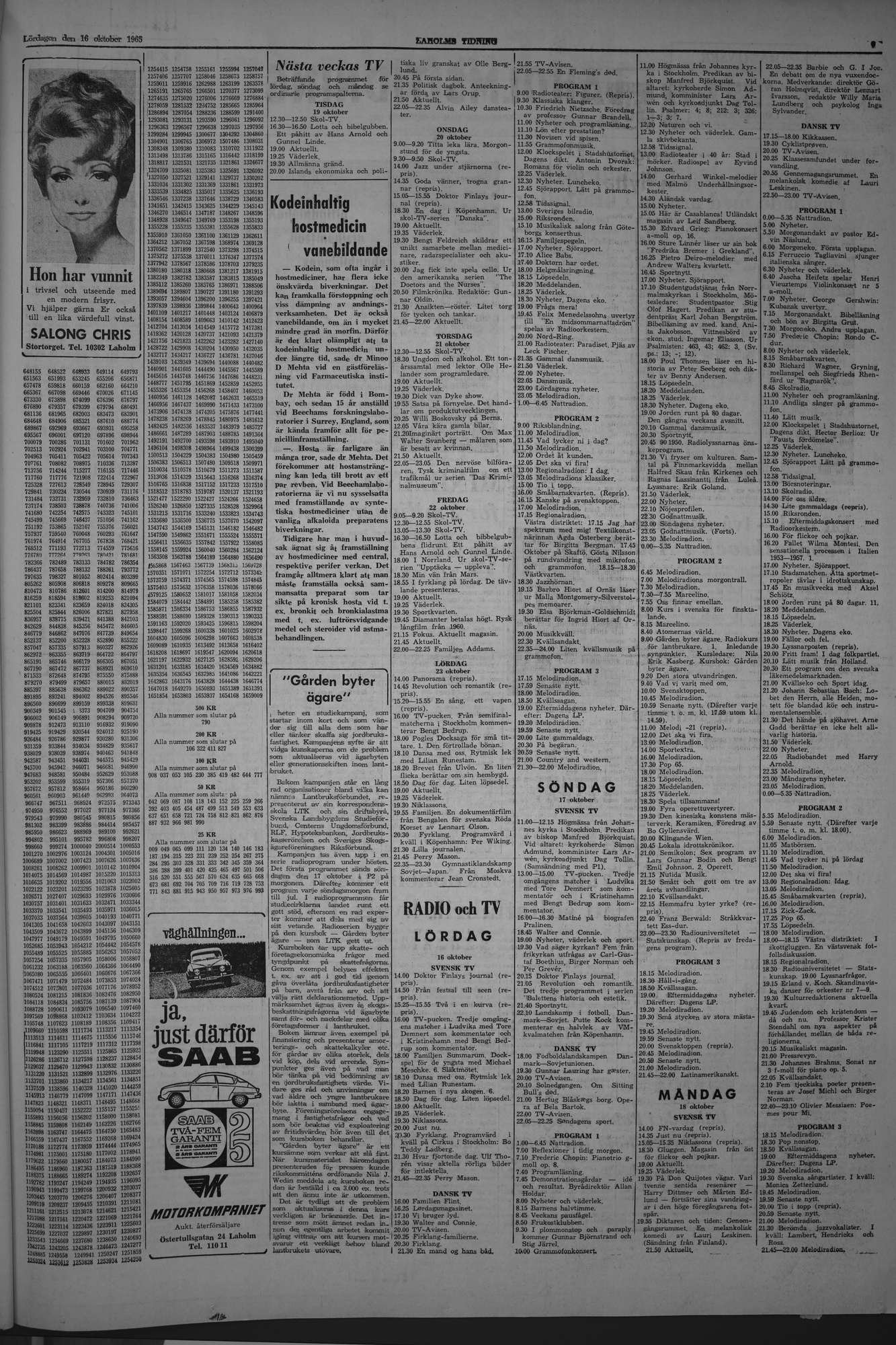 Laholms Tidning Lördag 16 oktober 1965, sida 7
