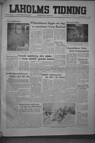 Förstasidan, Måndag 29 januari 1951