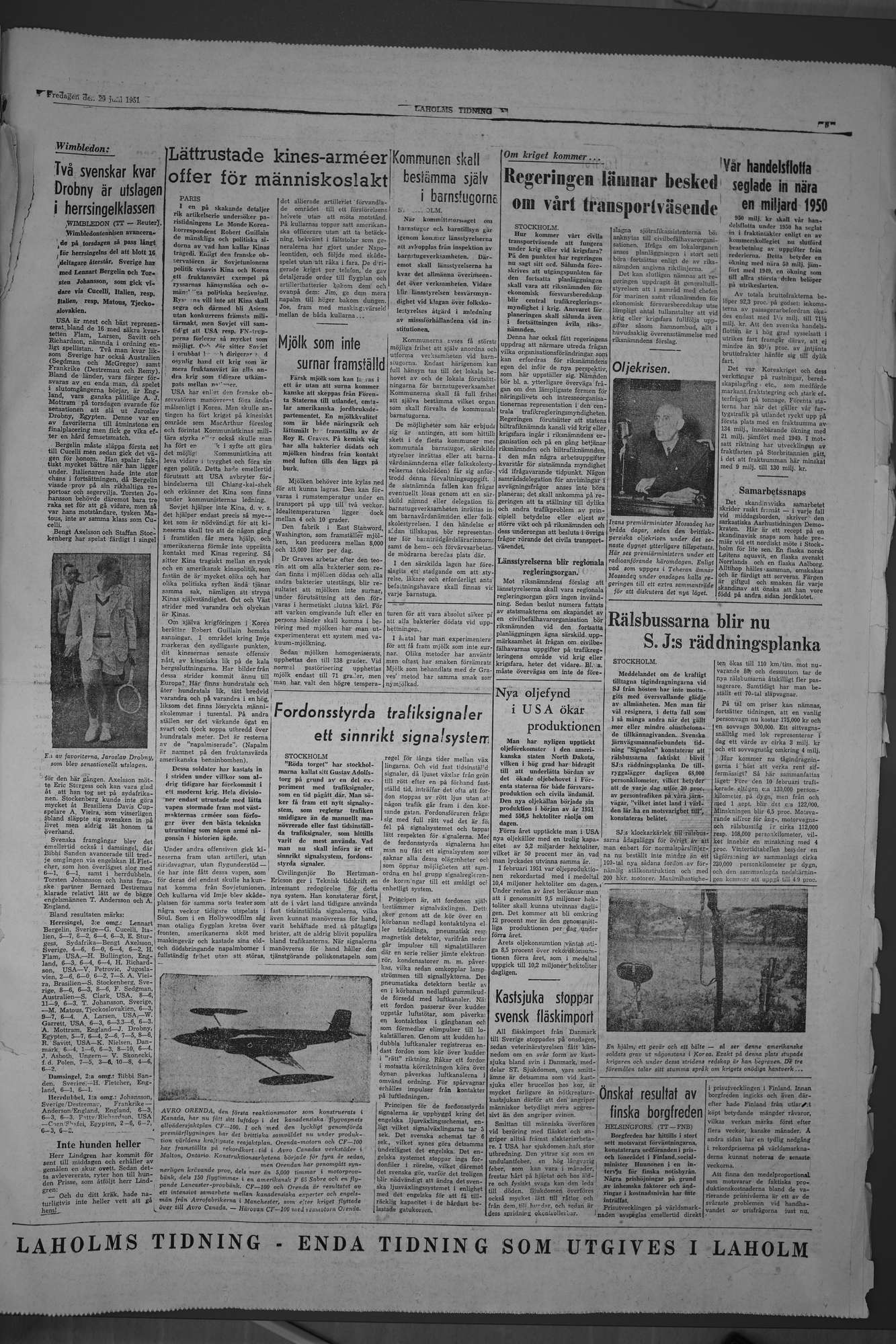 Laholms Tidning Fredag 29 juni 1951, sida 5