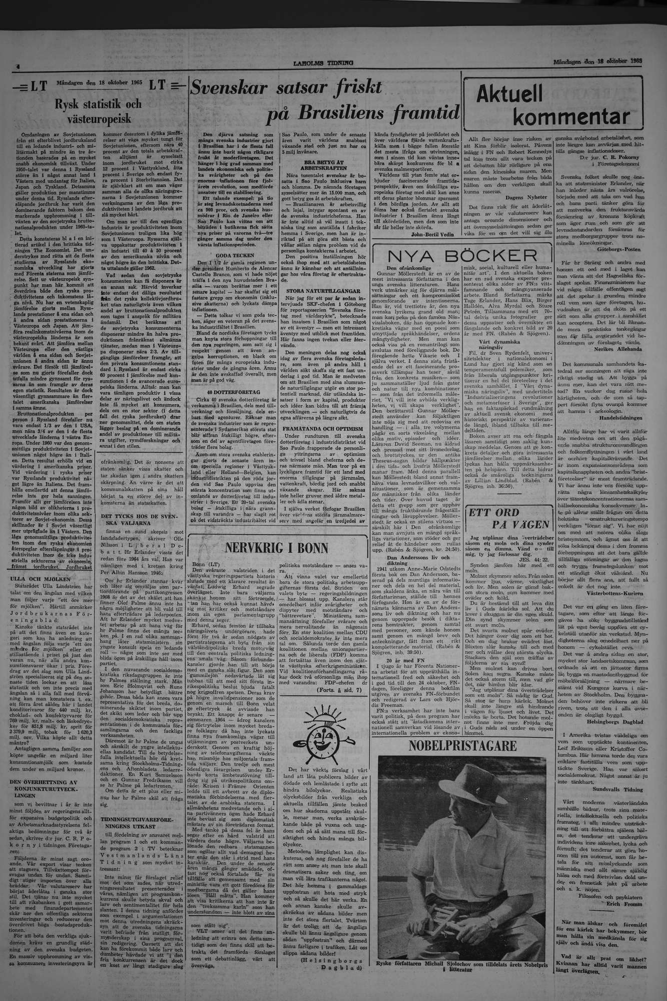 Laholms Tidning Måndag 18 oktober 1965, sida 4