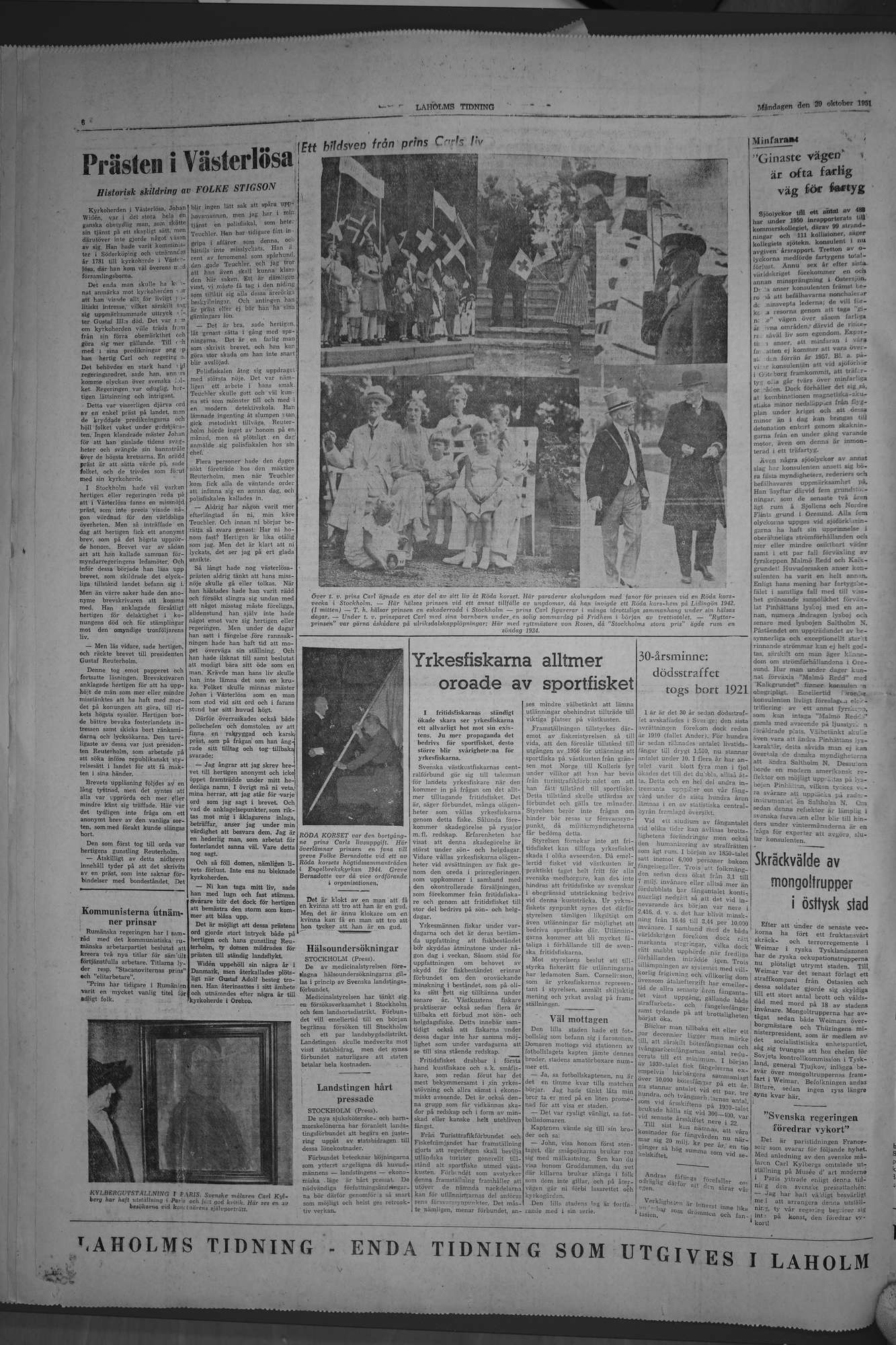 Laholms Tidning Måndag 29 oktober 1951, sida 6