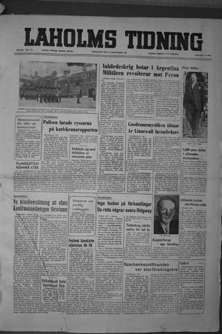 Förstasidan, Lördag 29 september 1951