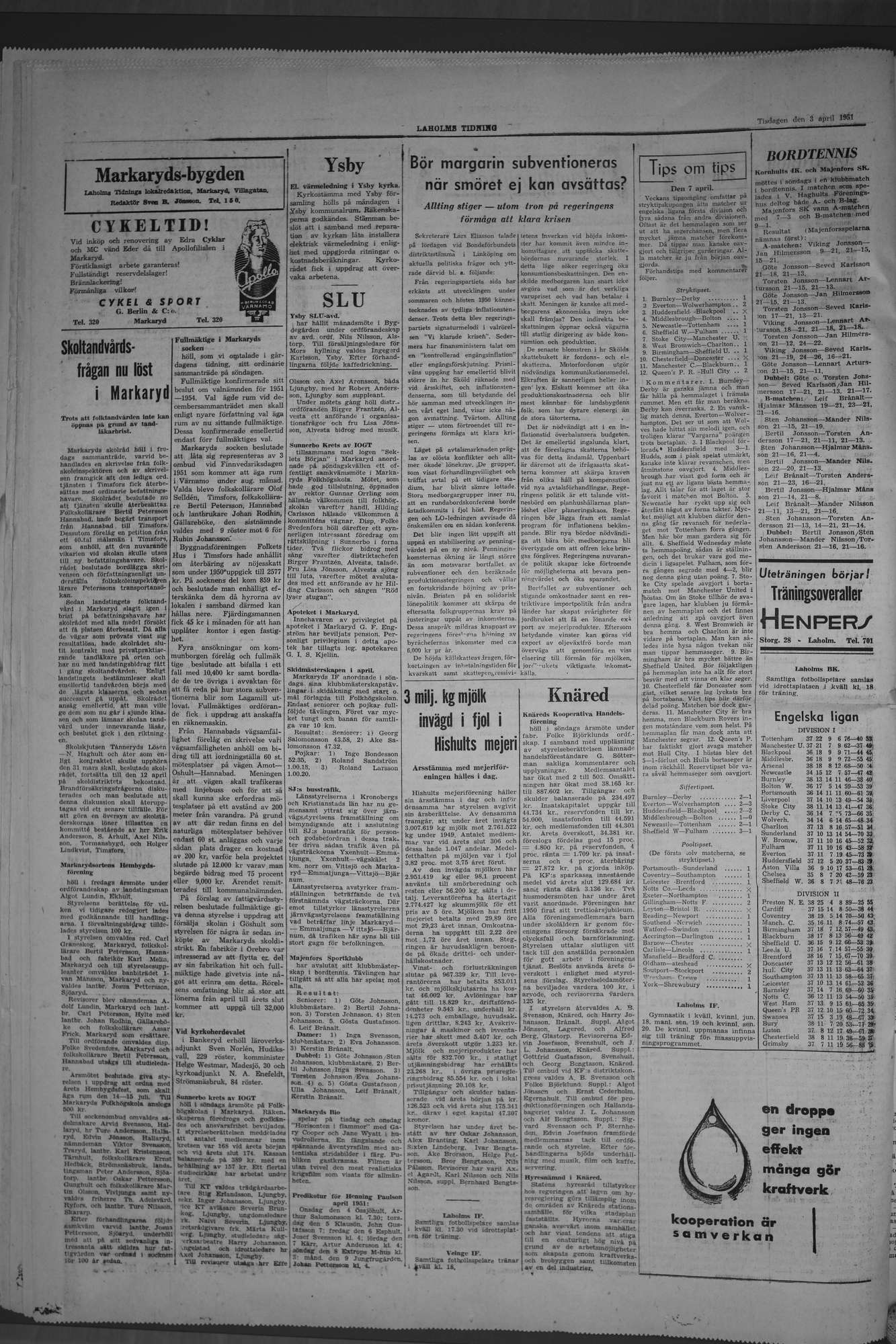 Laholms Tidning Tisdag 3 april 1951, sida 4
