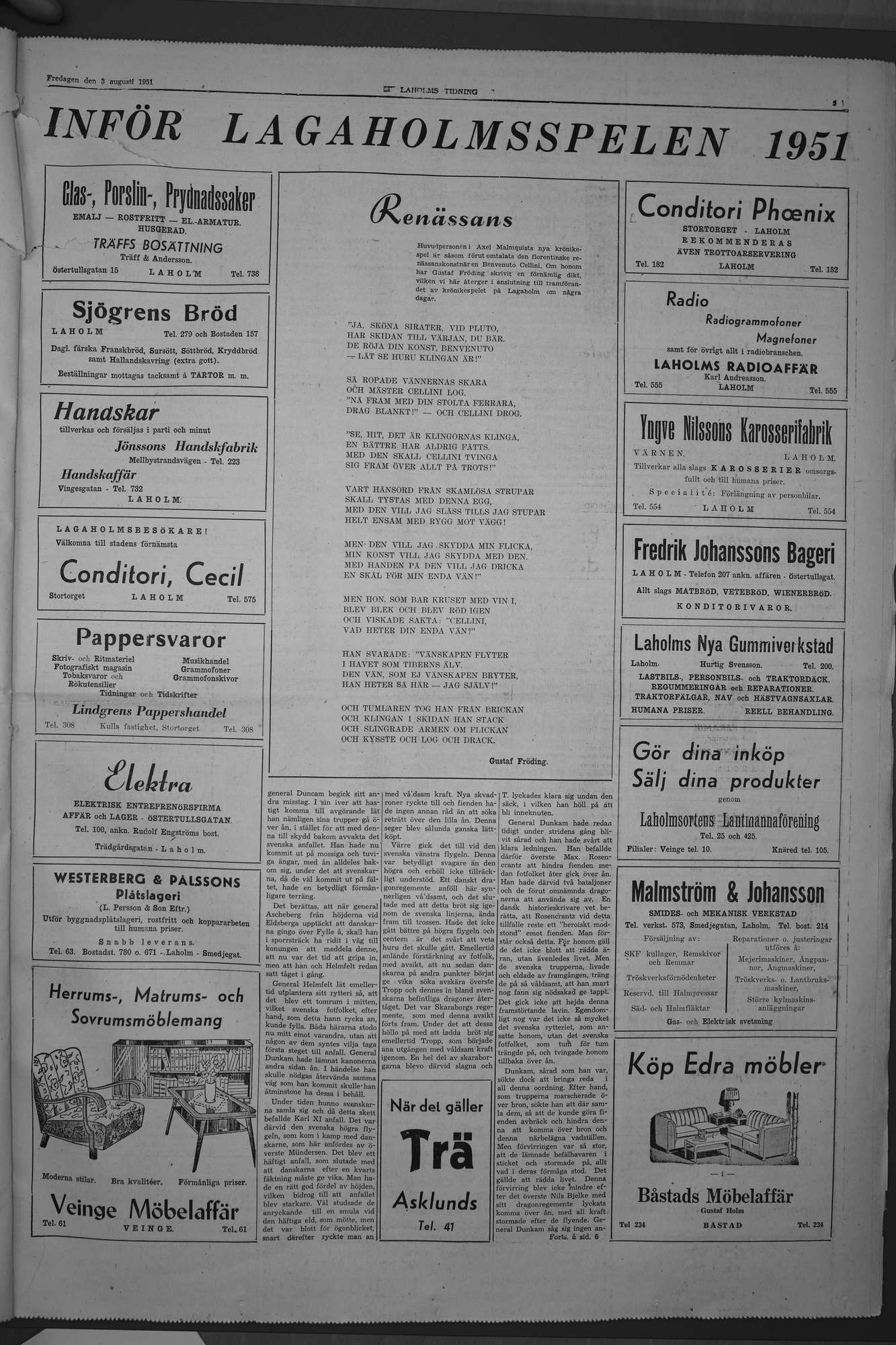 Laholms Tidning Fredag 3 augusti 1951, sida 5