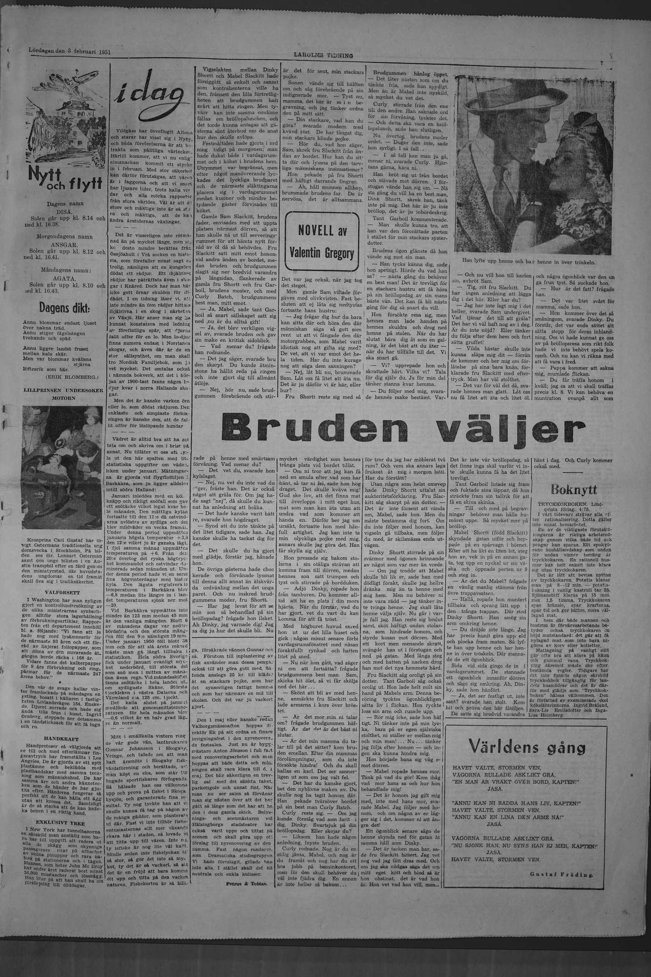 Laholms Tidning Lördag 3 februari 1951, sida 7