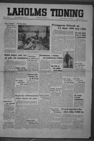 Förstasidan, Lördag 3 mars 1951