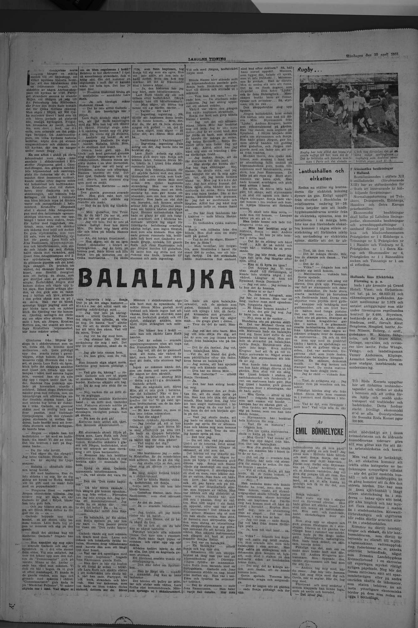 Laholms Tidning Måndag 30 april 1951, sida 6