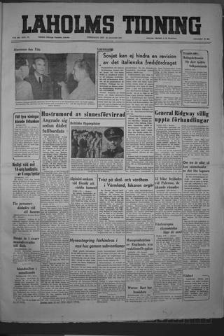 Förstasidan, Torsdag 30 augusti 1951