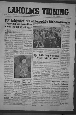 Förstasidan, Lördag 30 juni 1951