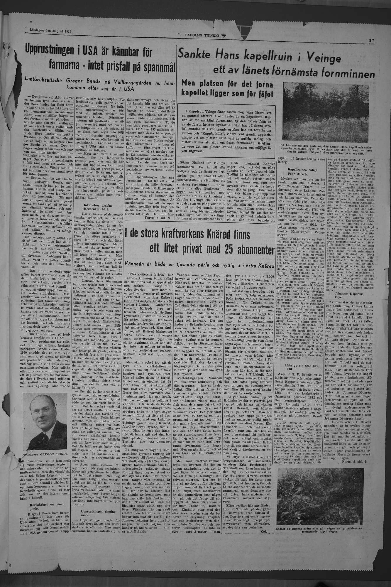 Laholms Tidning Lördag 30 juni 1951, sida 5