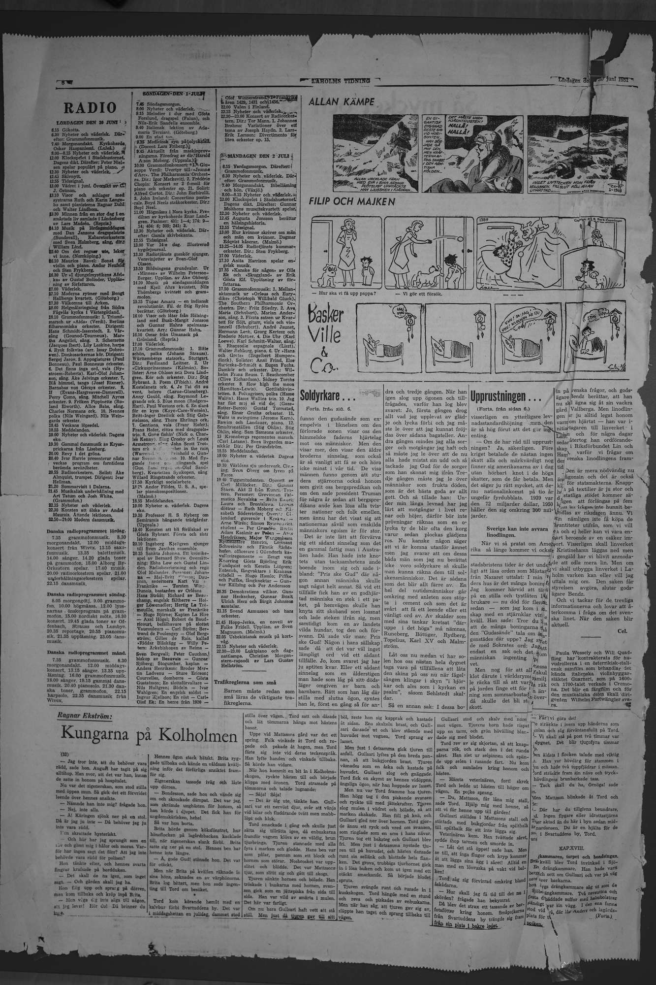 Laholms Tidning Lördag 30 juni 1951, sida 8