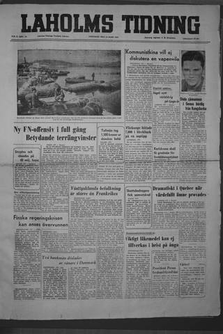 Förstasidan, Fredag 30 mars 1951