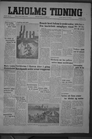 Förstasidan, Fredag 30 november 1951