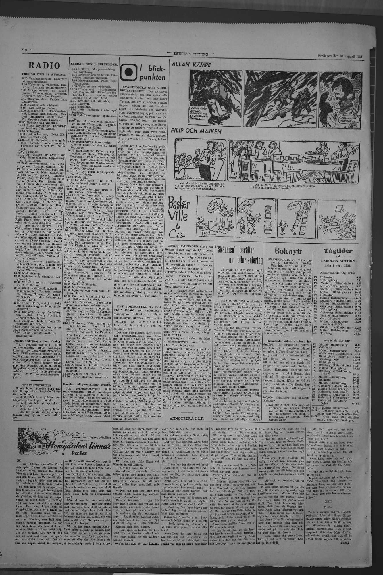 Laholms Tidning Fredag 31 augusti 1951, sida 8