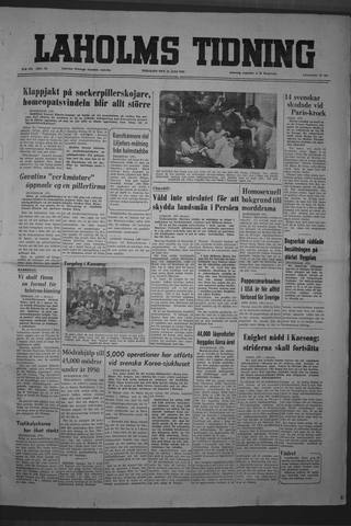 Förstasidan, Tisdag 31 juli 1951