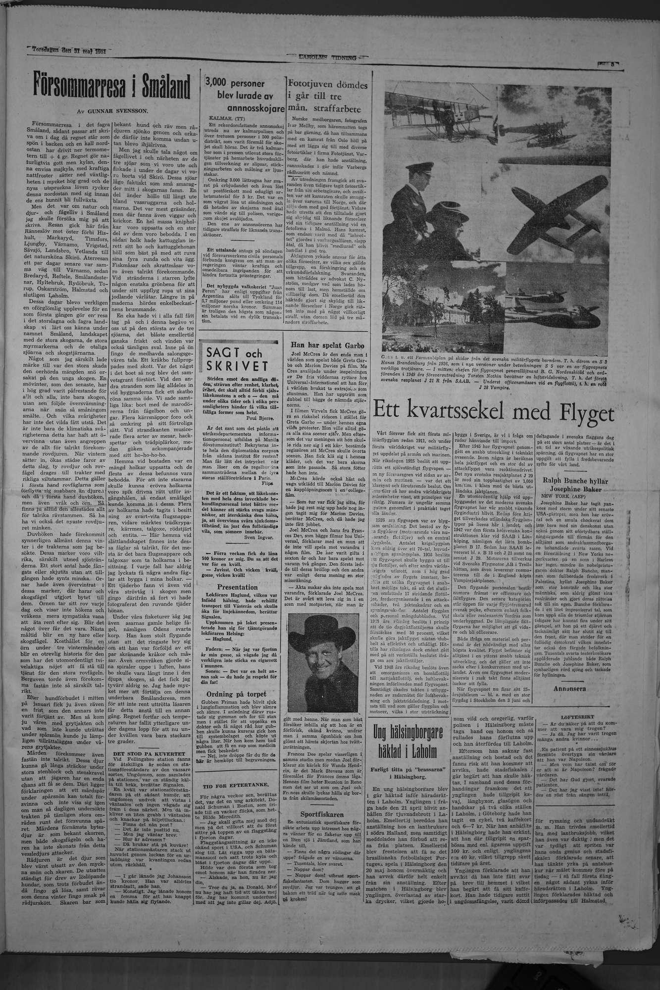 Laholms Tidning Torsdag 31 maj 1951, sida 5