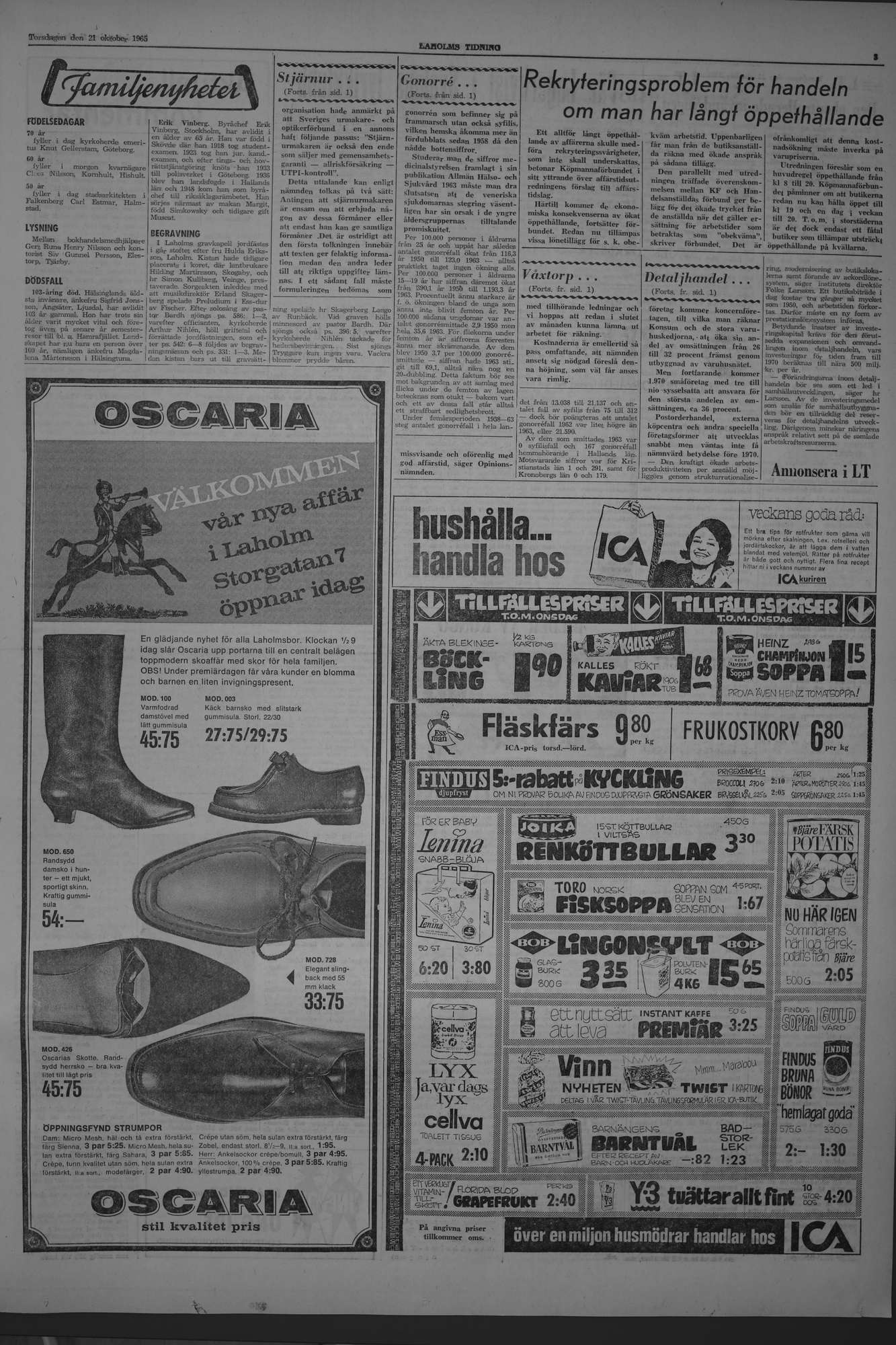 Laholms Tidning Torsdag 21 oktober 1965, sida 3