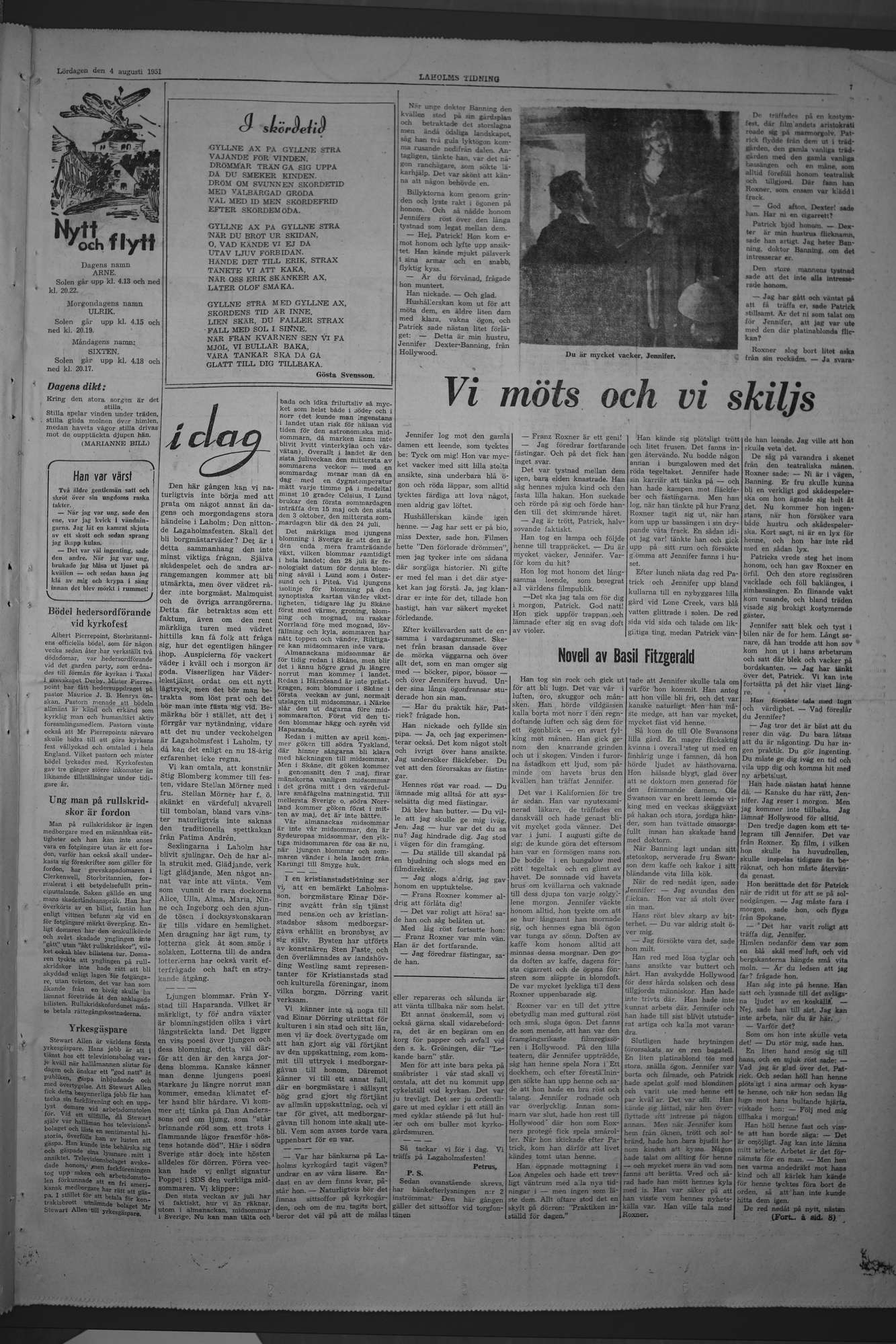 Laholms Tidning Lördag 4 augusti 1951, sida 7