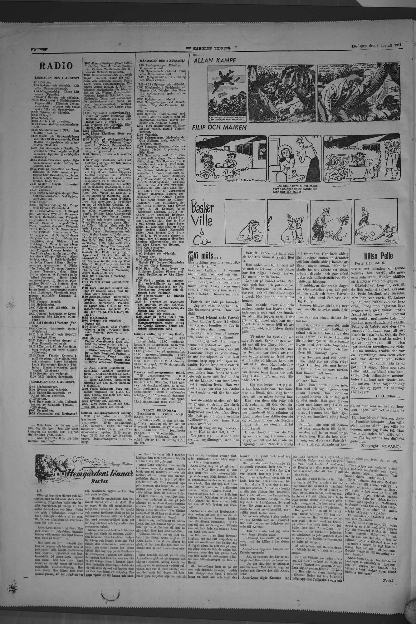Laholms Tidning Lördag 4 augusti 1951, sida 8