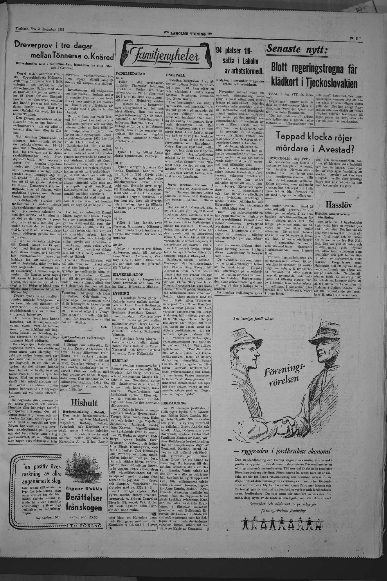 Laholms Tidning Tisdag 4 december 1951, sida 3