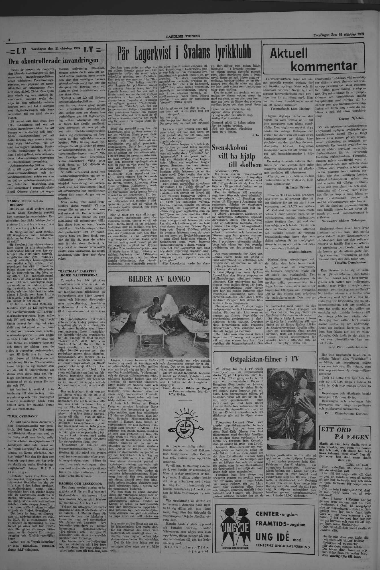 Laholms Tidning Torsdag 21 oktober 1965, sida 4