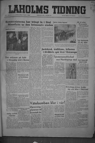 Förstasidan, Torsdag 4 januari 1951