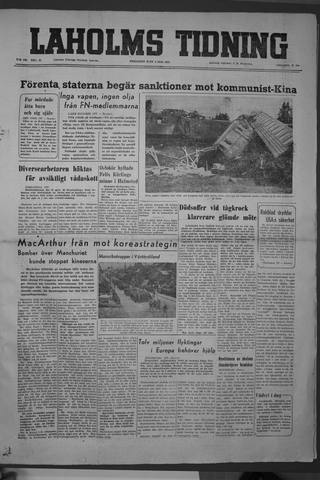 Förstasidan, Fredag 4 maj 1951