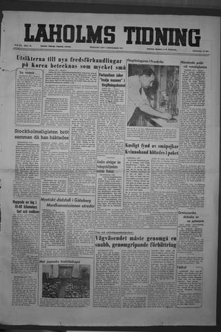 Förstasidan, Tisdag 4 september 1951