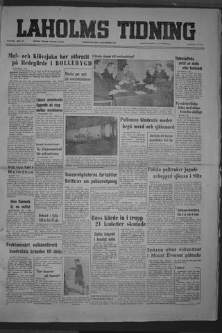 Förstasidan, Onsdag 5 december 1951