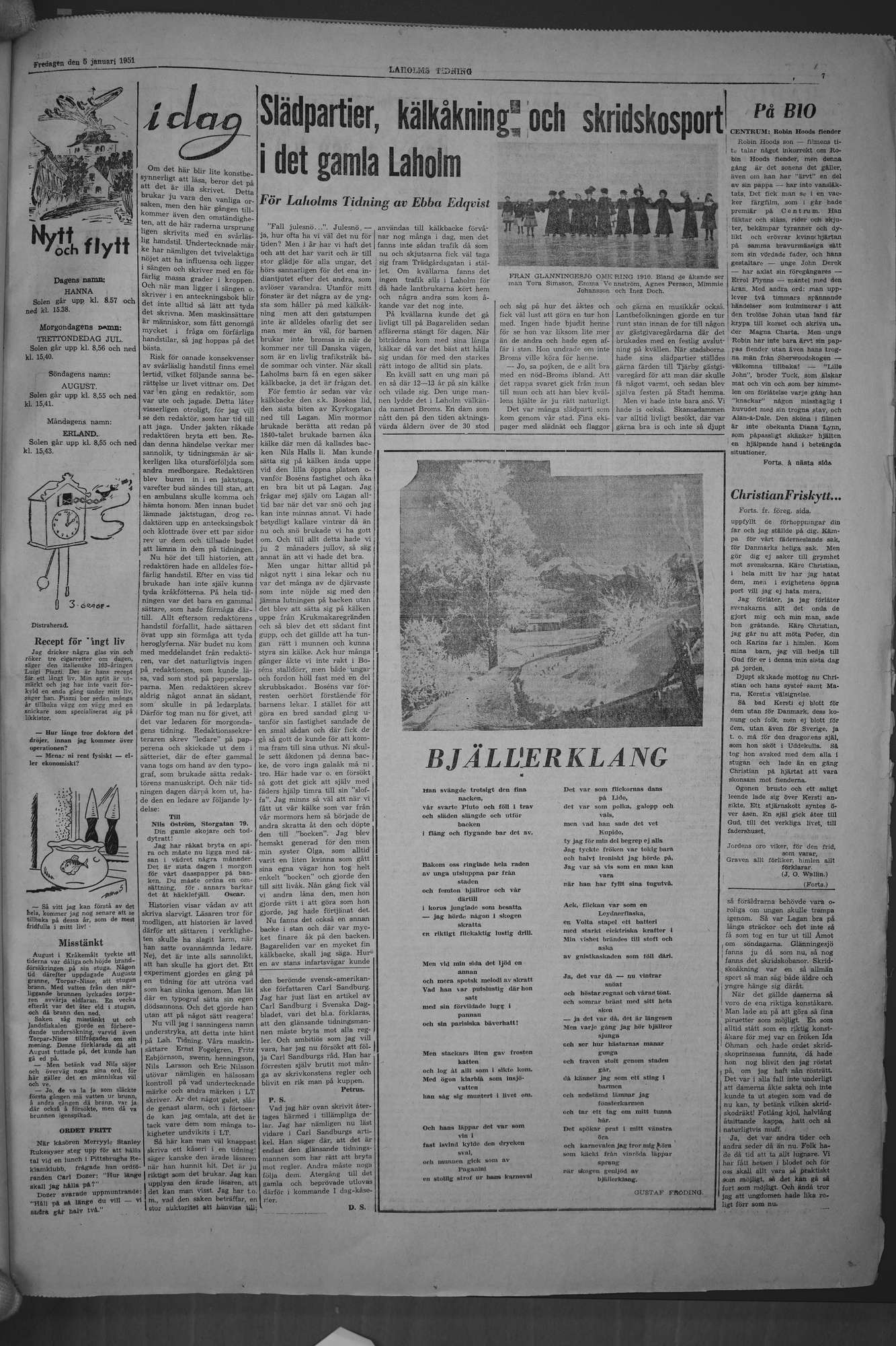 Laholms Tidning Fredag 5 januari 1951, sida 7